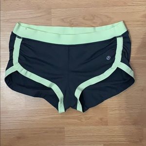 Lululemon Neon Green/Grey Booty Shorts